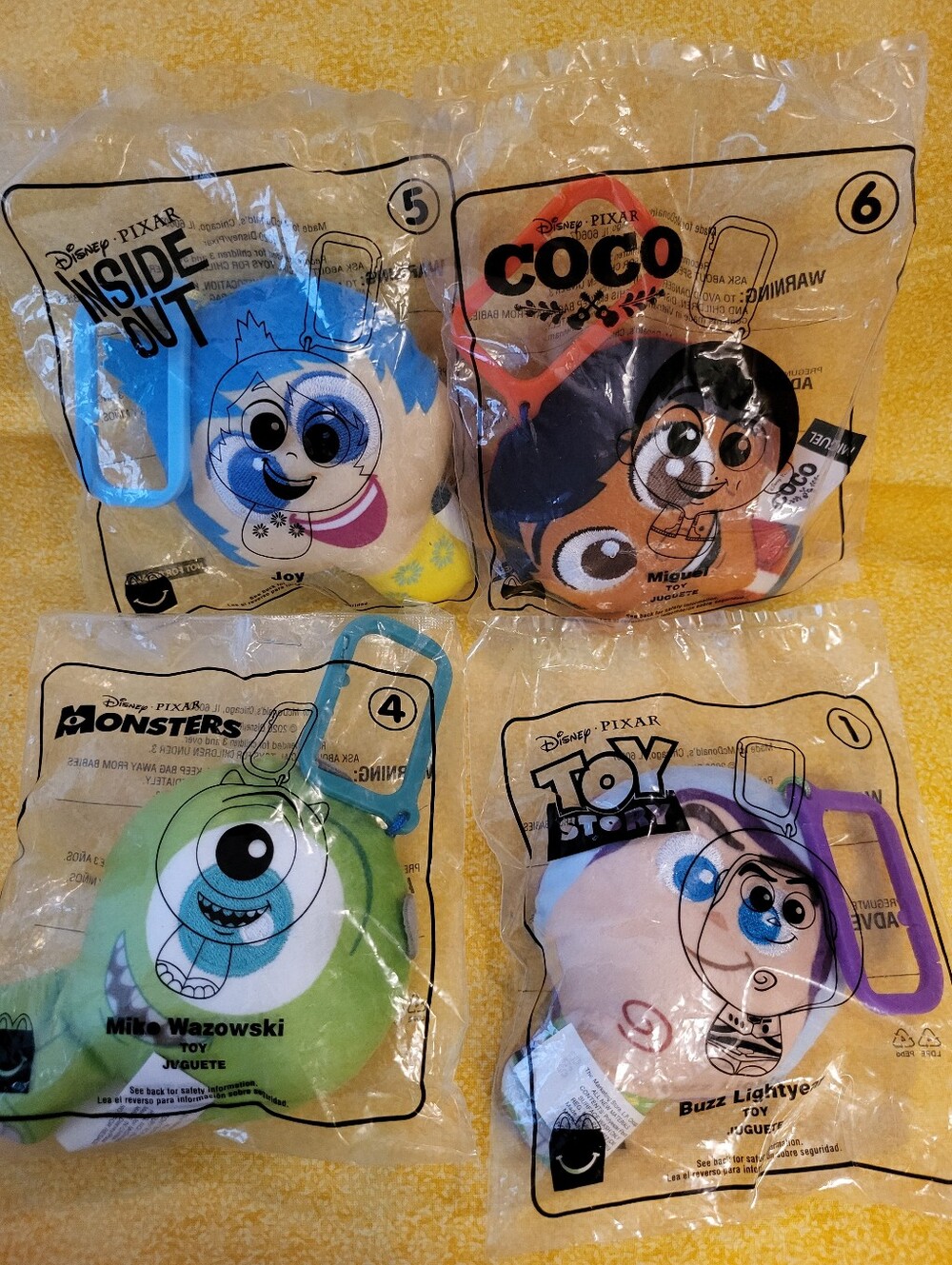 4 Disney Movie Characters (Happy Meal Plush Toys)